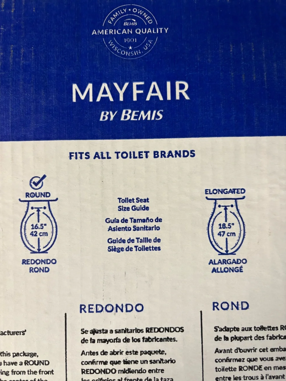 Mayfair Cameron Toilet Seat Bone Color